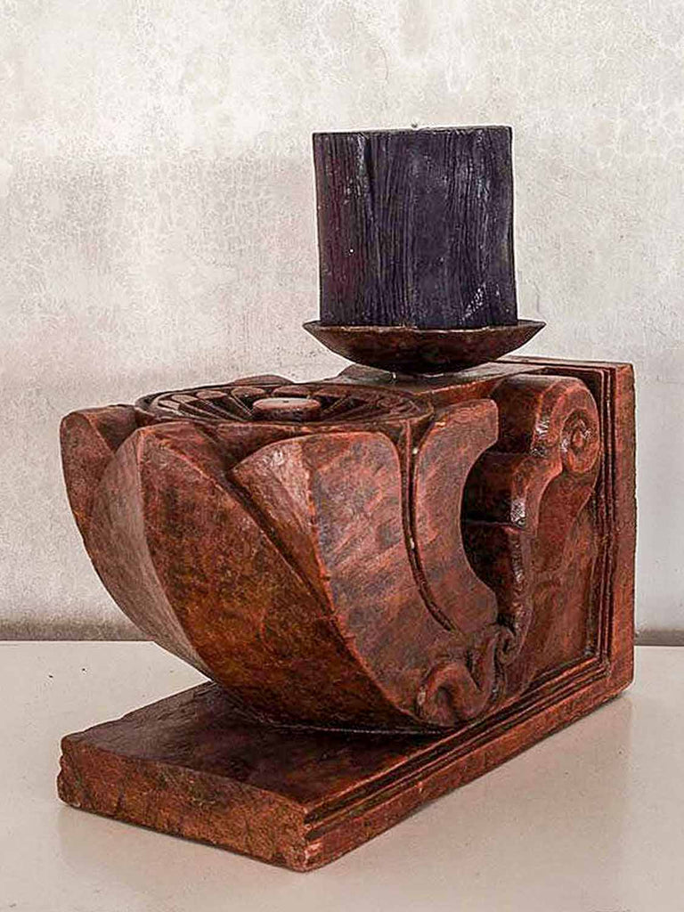 Carved Wooden Candleholders