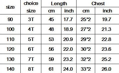 4t 5t Size Chart