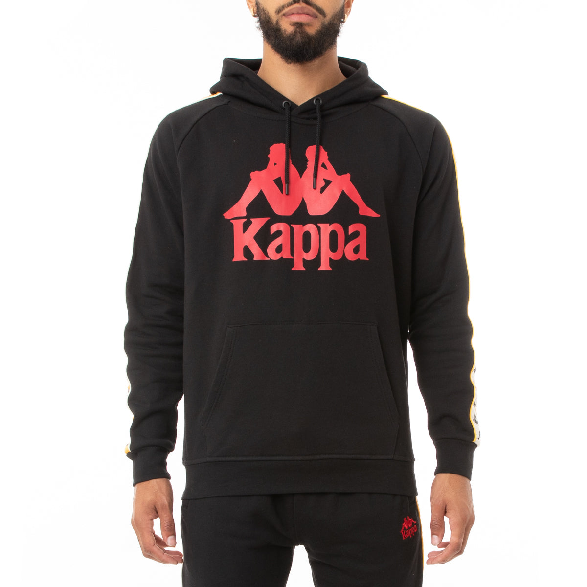 kappa hoodie black and yellow
