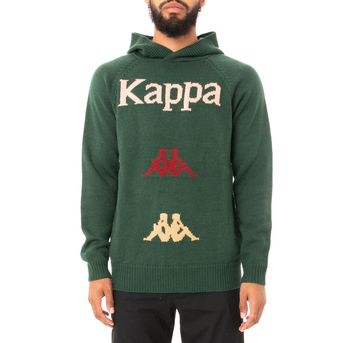 kappa hoodie black and gold