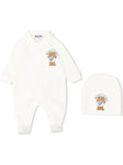 Gift Box del body beige de manga larga con logo y osos para bebé niño niña MOSCHINO