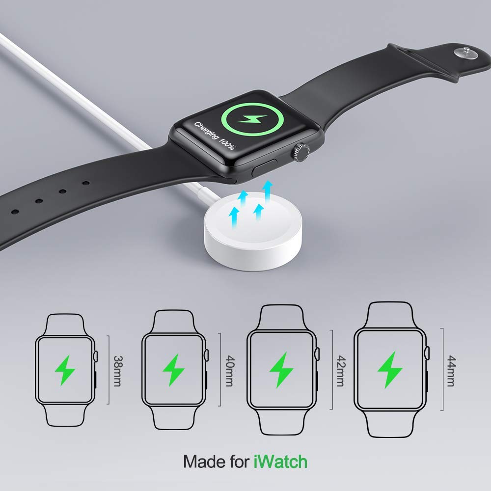 Amatage Apple Watch Chargeur, 2 en 1 Chargeur sans Fil Compatible avec