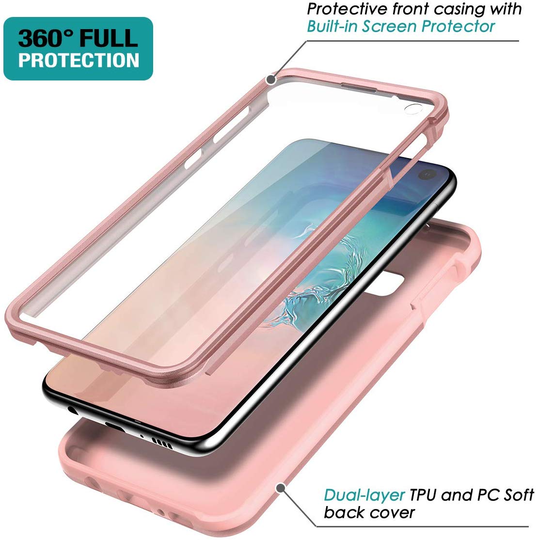 القبعة السوداء SURITCH Coque Samsung Galaxy S10e Silicone 360 Degrés Protection ...