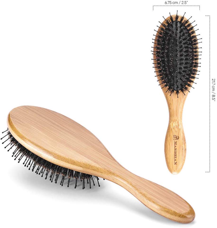 Brosse  Cheveux  Bambou en Poils  de Sanglier Avec Tiges 