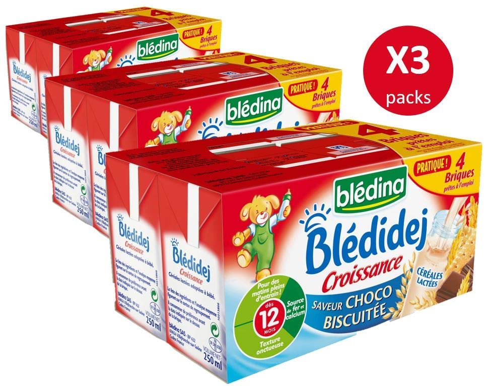 Bledina Bledidej 12 Briques Croissance Cereales Lactees Saveur Choco Biscuitee Des 12 Mois Pack De 3x4 Briques France Confiance