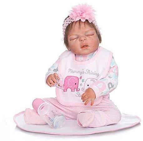 Hryeoy Poupee Reborn 22 Pouces 55 Cm Mignon Reborn Nouveau Ne Bebe Realiste Anatomie Fille Correction Poupee Corps Silicone Etanche Reborn Poupee Anniversaire Cadeau Bain Jouet France Confiance