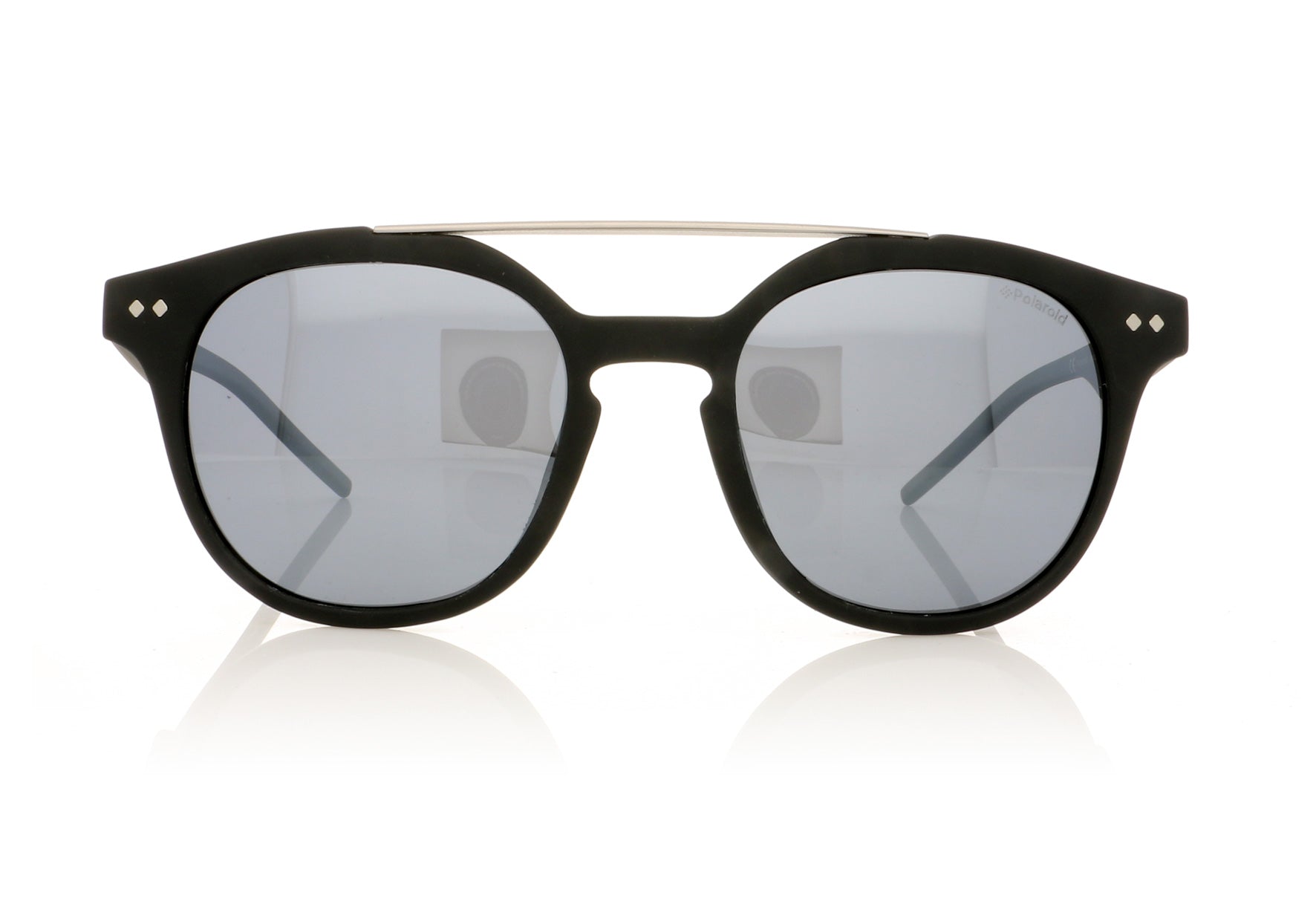 Grey Silver Mirror Polarised DL5JB Matte Black Polaroid Sunglasses PLD1023//S