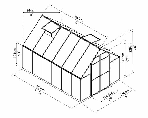 Essence 8' x 12' Greenhouse