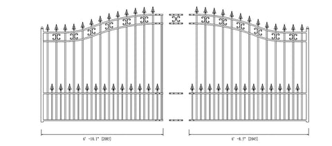 Aleko Steel Sliding Driveway Gate London Style 14 x 6 ft DG14LONSSL-AP