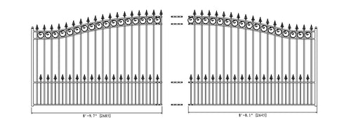 Aleko Steel Sliding Driveway Gate London Style 18 x 6 ft DG18LONSSL-AP