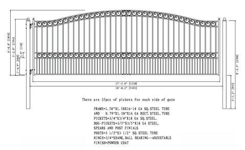 Aleko Steel Single Swing Driveway Gate Paris Style 18 x 6 ft DG18PARSSW-AP