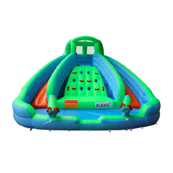 Aleko Commercial Grade Inflatable Dual Water Slide Bounce House with Splash Pool and Blower