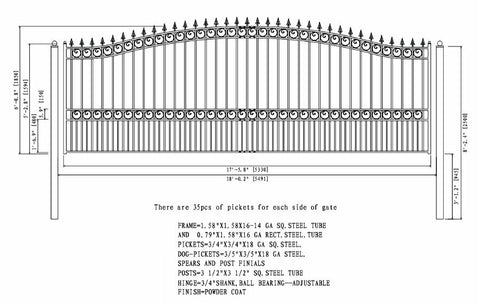 Aleko Steel Single Swing Driveway Gate London Style 18 x 6 ft DG18LONSSW-AP