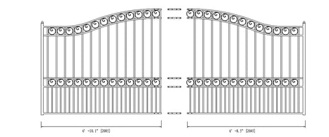 Aleko Steel Sliding Driveway Gate Paris Style 14 x 6 ft DG14PARSSL-AP