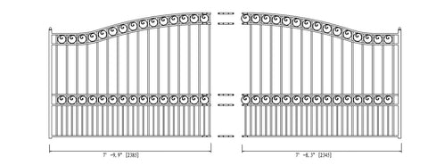 Aleko Steel Sliding Driveway Gate Paris Style 16 x 6 ft DG16PARSSL-AP