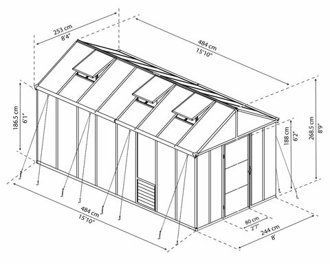 Glory 8' x 16' Greenhouse