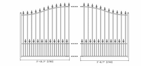 Aleko Steel Sliding Driveway Gate MUNICH Style 12 x 6 ft DG12MUNSSL-AP