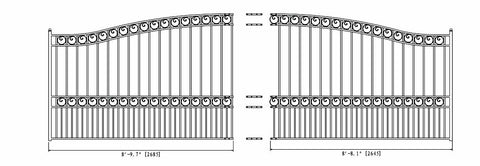 Aleko Steel Sliding Driveway Gate PARIS Style 18 x 6 ft DG18PARSSL-AP