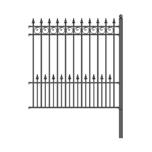 Aleko DIY Steel Iron Wrought High Quality Ornamental Fence Prague Style 5.5 x 5 Ft FENCEPRADIY5X5.5-AP