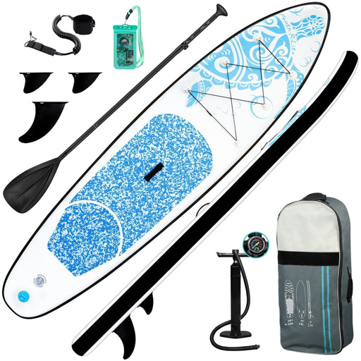 Fun Water 10’6x30’’x6’’ Inflatable Paddleboard Soft Top Surfboard - Blue Water sports
