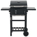 vidaXL Charcoal-Fueled BBQ Grill with Bottom Shelf Black 44280 Outdoor Grills
