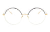 Linda Farrow Bea C5 Black, White & Gold Glasses - Front