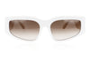 Linda Farrow Senna C3 White and Brown Sunglasses - Front