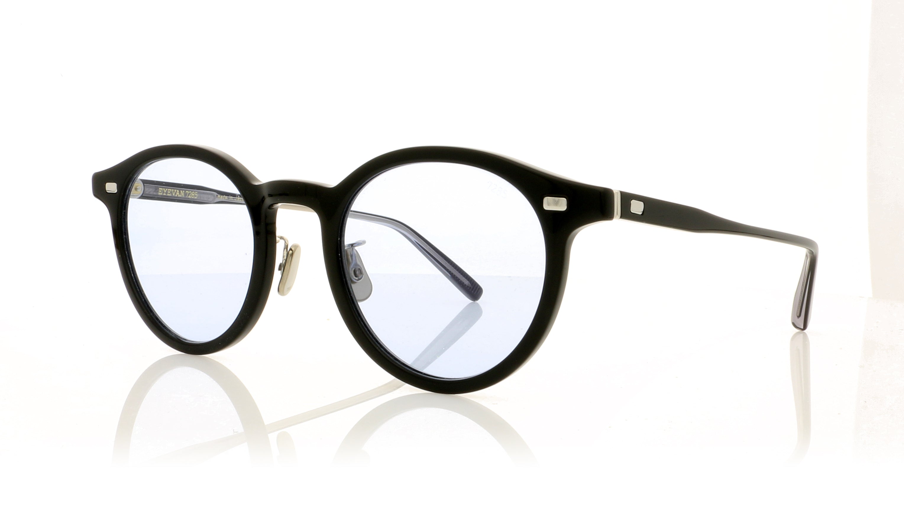Eyevan 7285 Eyevan 756 100-G LT.BLU Shiny Black Sunglasses | The