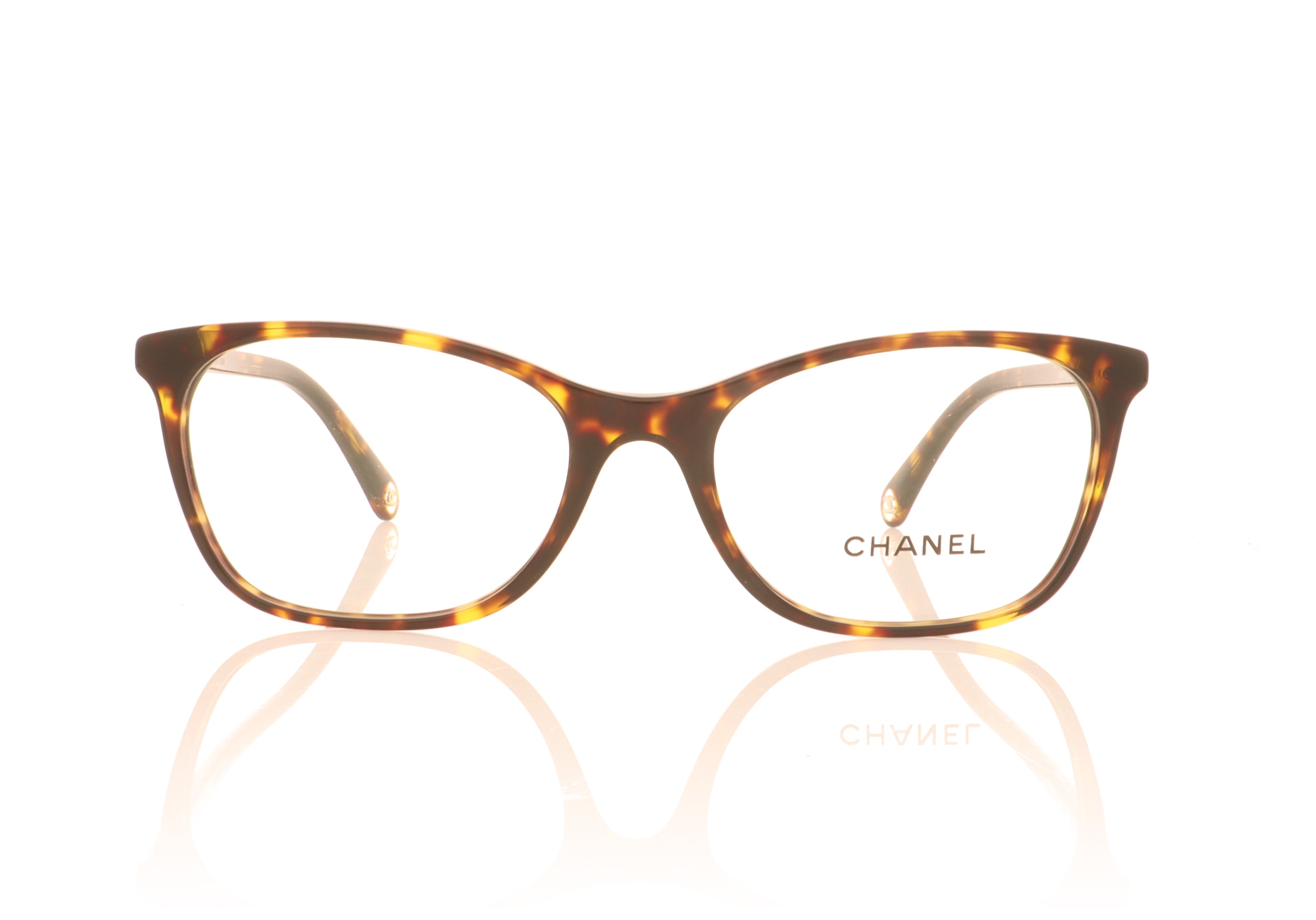 Pre-owned Chanel Ch5416 Dark Havana/beige Sunglasses