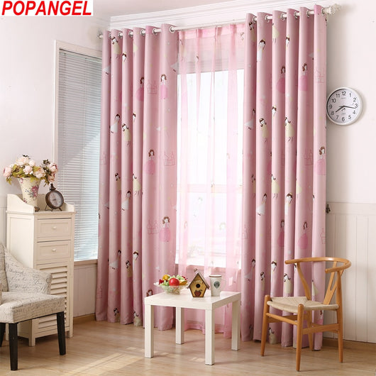 Curtains Popangel New Polyester Pink Princess Printed Children Bedroom Blackout Window Curtains