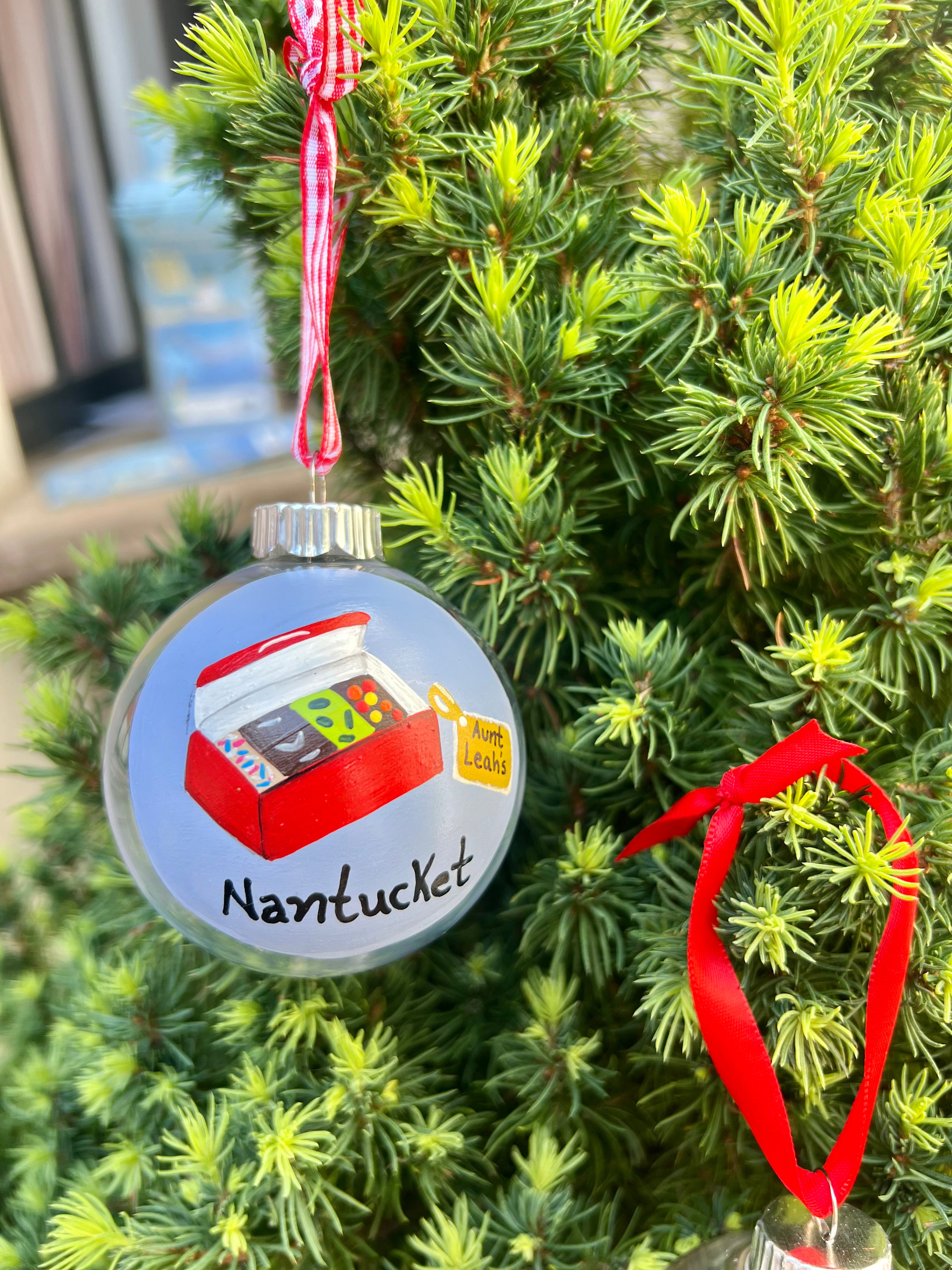Aunt Leah’s Acrylic Ornament – Nantucket Fudge Box Design