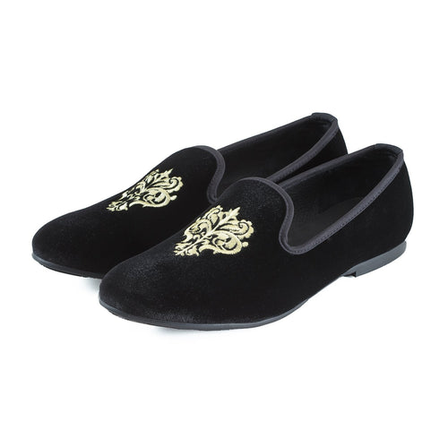 Journey West Velvet Embroidery Loafer 