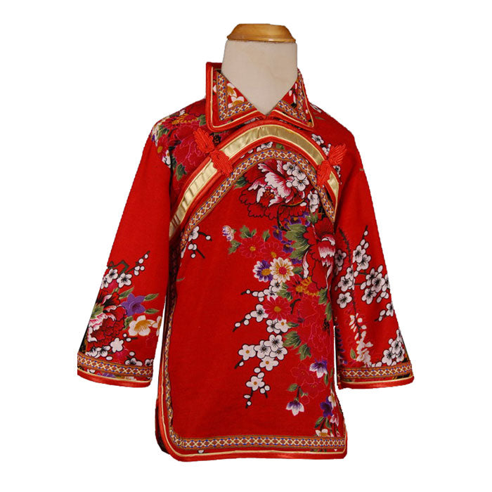 Traditional Cheongsam Top Floral Chinese Suit with Mandarin Sleeve ...