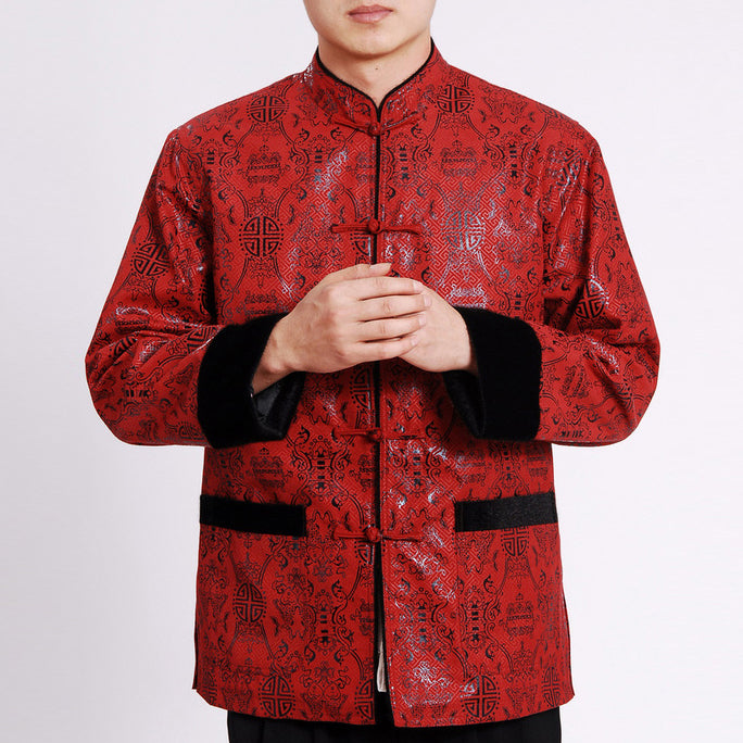 auspicious-pattern-mandarin-collar-traditional-chinese-jacket-idreammart