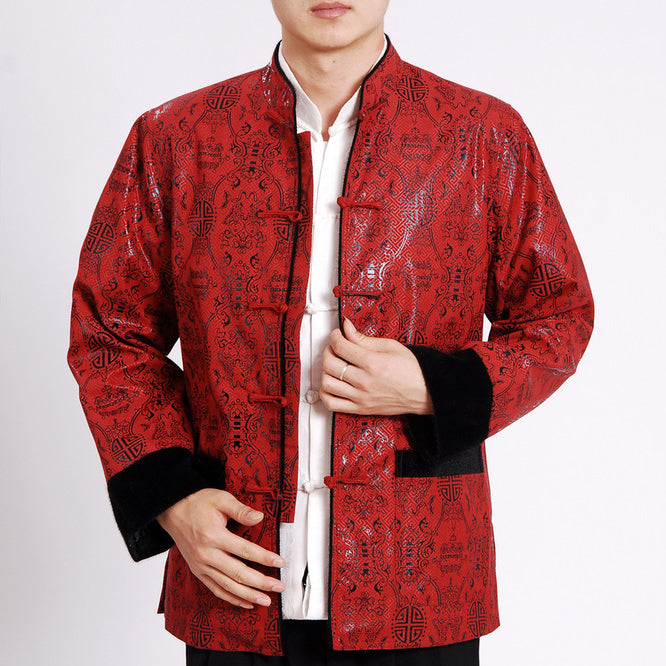 auspicious-pattern-mandarin-collar-traditional-chinese-jacket-idreammart