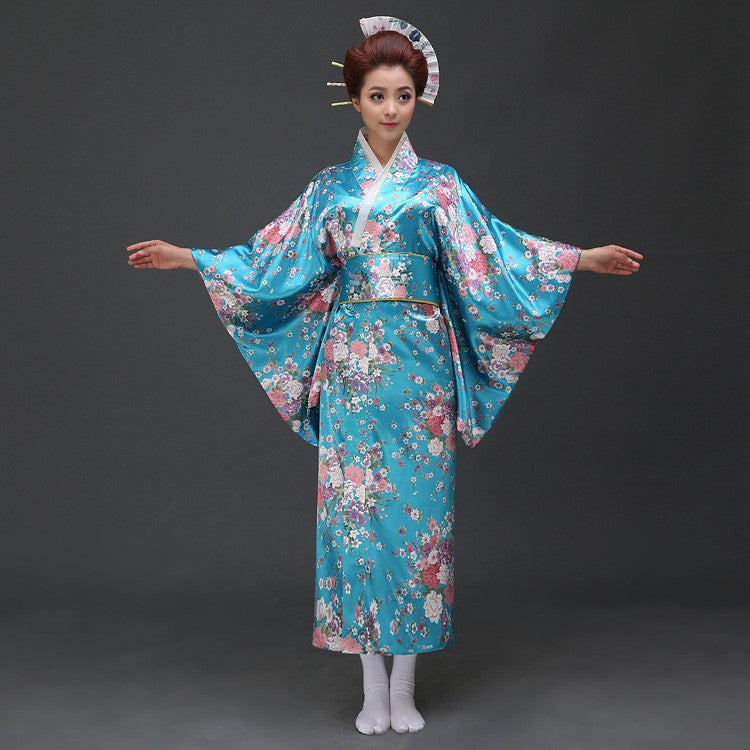 Floral Silk Blend Traditional Japanese Kimono – IDREAMMART