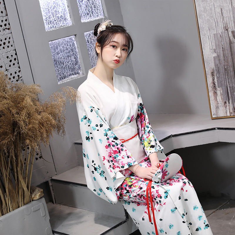 Traditional Japanese Kimono Floral Women's Yukata – IDREAMMART