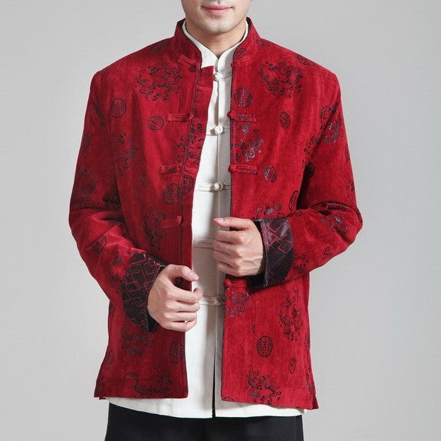 auspicious-pattern-wool-corduroy-traditional-chinese-jacket-idreammart