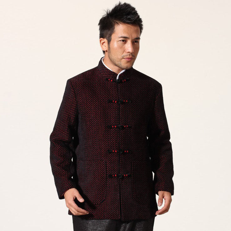 Mandarin Collar Corduroy Chinese Jacket with Strap Buttons – IDREAMMART