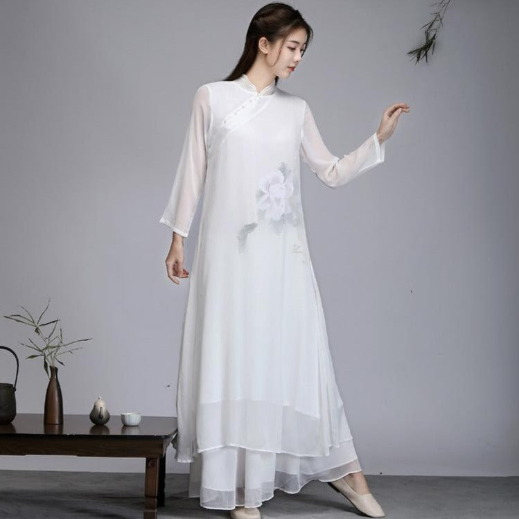 Floral Liziqi Hanfu Full Length Women's Suit Traditional Chinese Costu ...