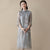 Blumenstickerei Trompetenärmel Organza Modernes Cheongsam Chinesisches Kleid