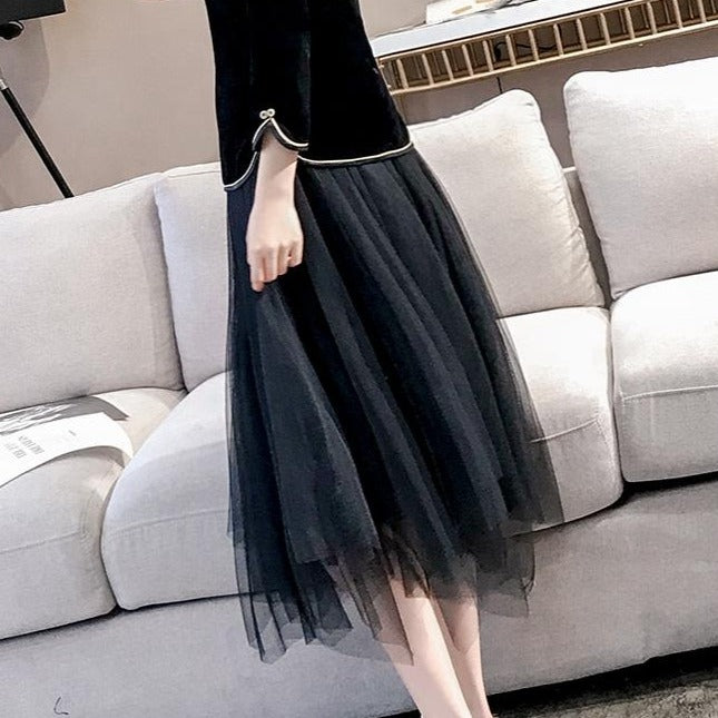 Chinese Style Tulle Skirt – IDREAMMART