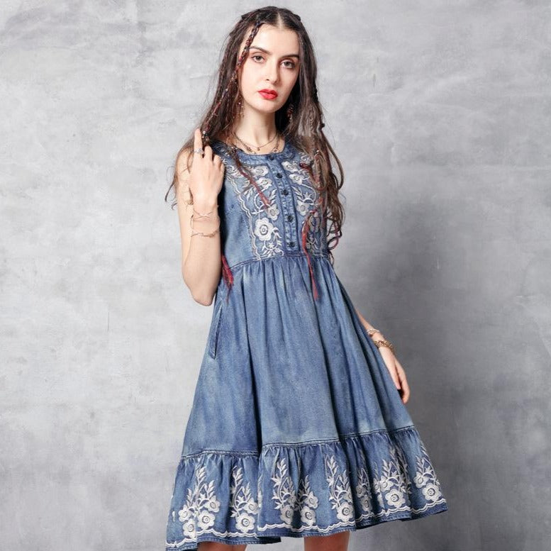 knee length jean dress