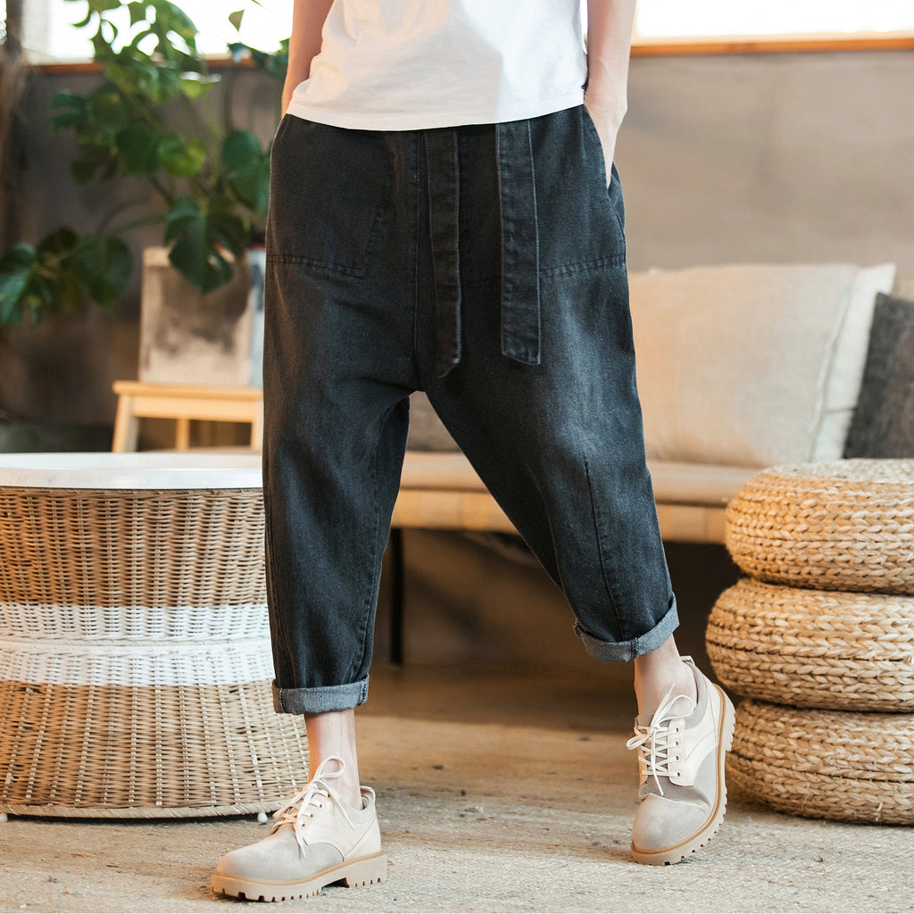 100% Cotton Chinese Style Harem Pants Ninth Pants – IDREAMMART
