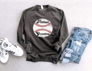 Proud grandma baseball sweatshirt Baseball sweatshirt Lane seven unisex sweatshirt charcoal 