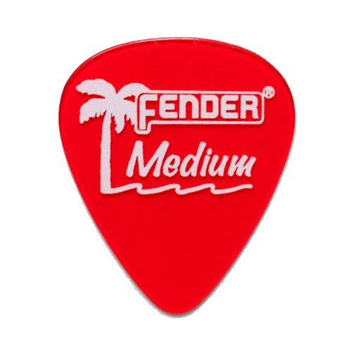 Fender California Clears Guitar Picks, 12 Pack, Red, Medium