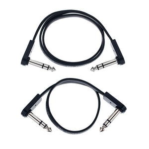 Flat TRS Stereo Patch Cables of Two, 23 inch (58cm) AND PCF-DLS28 11 inch (28cm) | guitar pedals for any genre