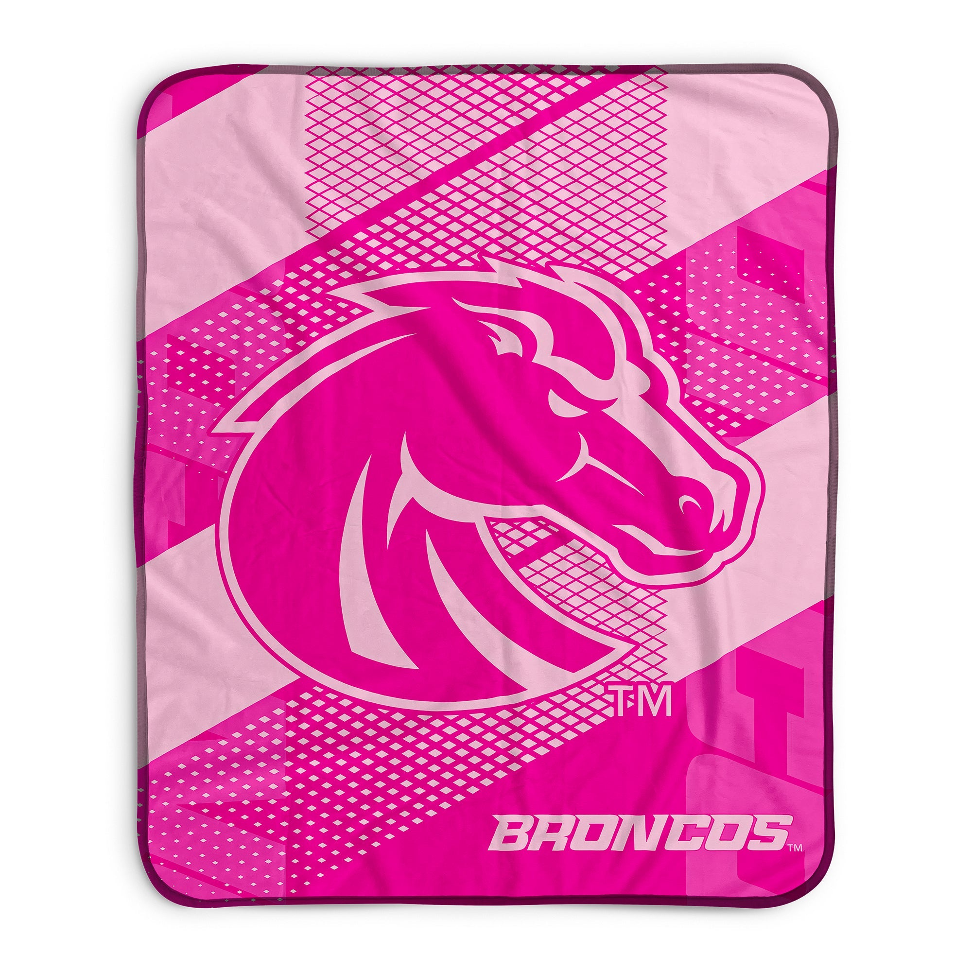 Boise State Broncos Pink Motion Pixel Fleece Blanket