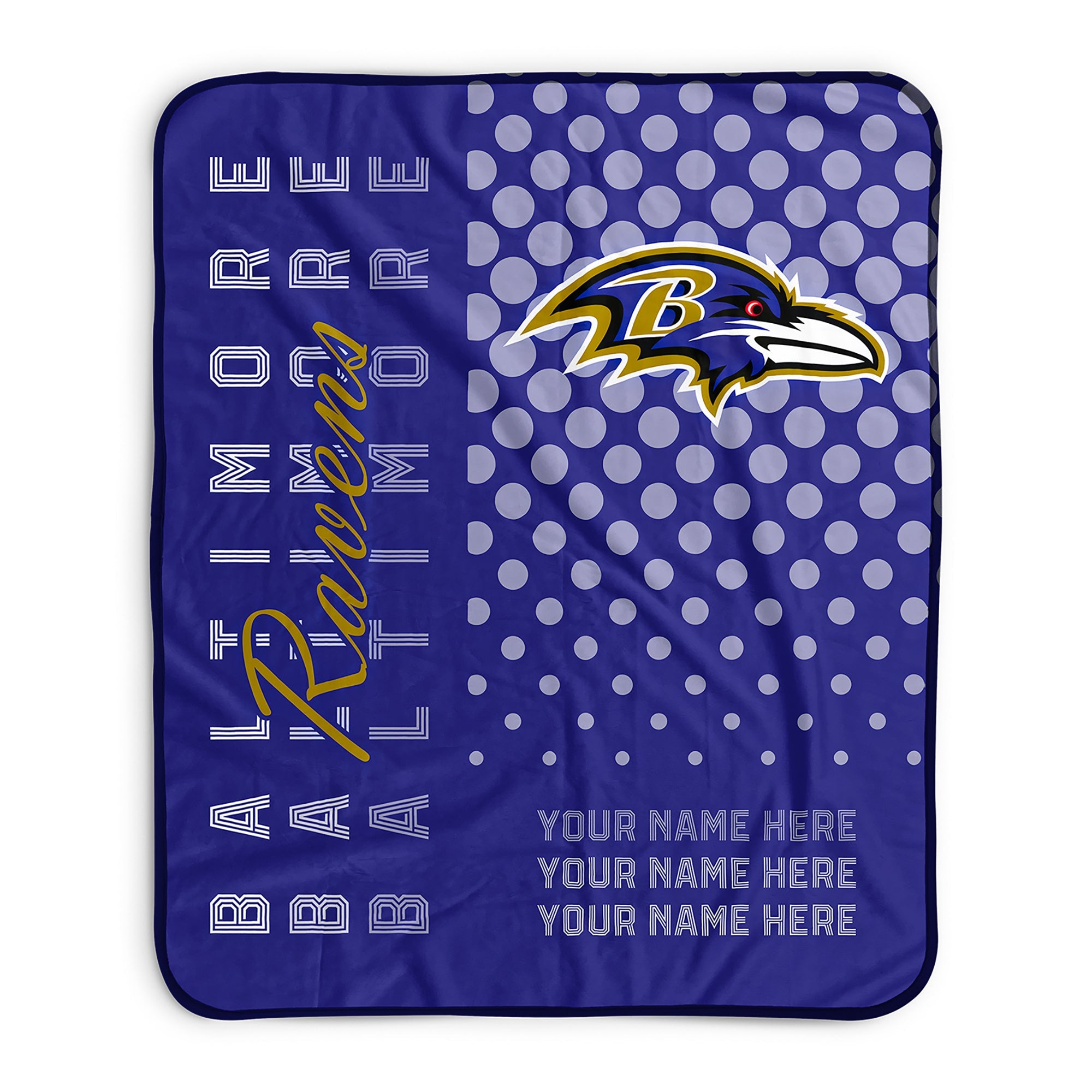 Baltimore Ravens Halftone Pixel Fleece Blanket | Personalized | Custom