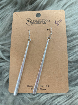 metal long bar earrings